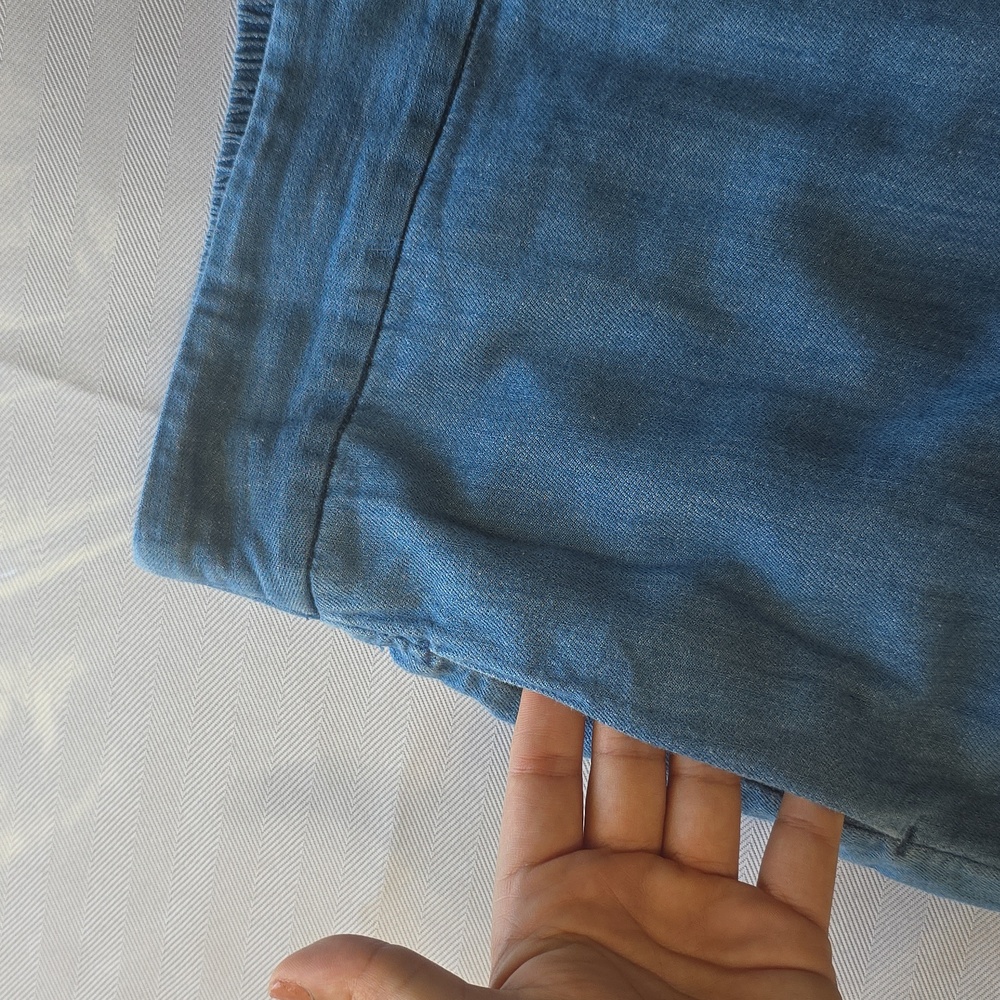 Madewell Cropped Wide-Leg Blue Pants - Picture 6 of 13